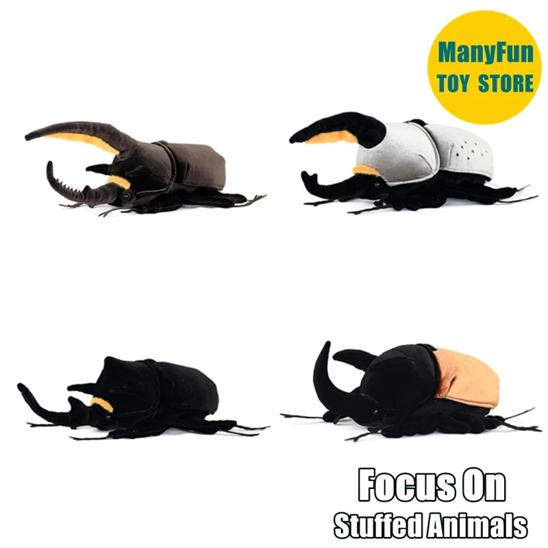 Realistic Hercules Beetle Plush Toy Ghost Rhino Beetle Plushie Atlas Beetle Peluche Simulation Five-horned Beetle Stuffed Animal