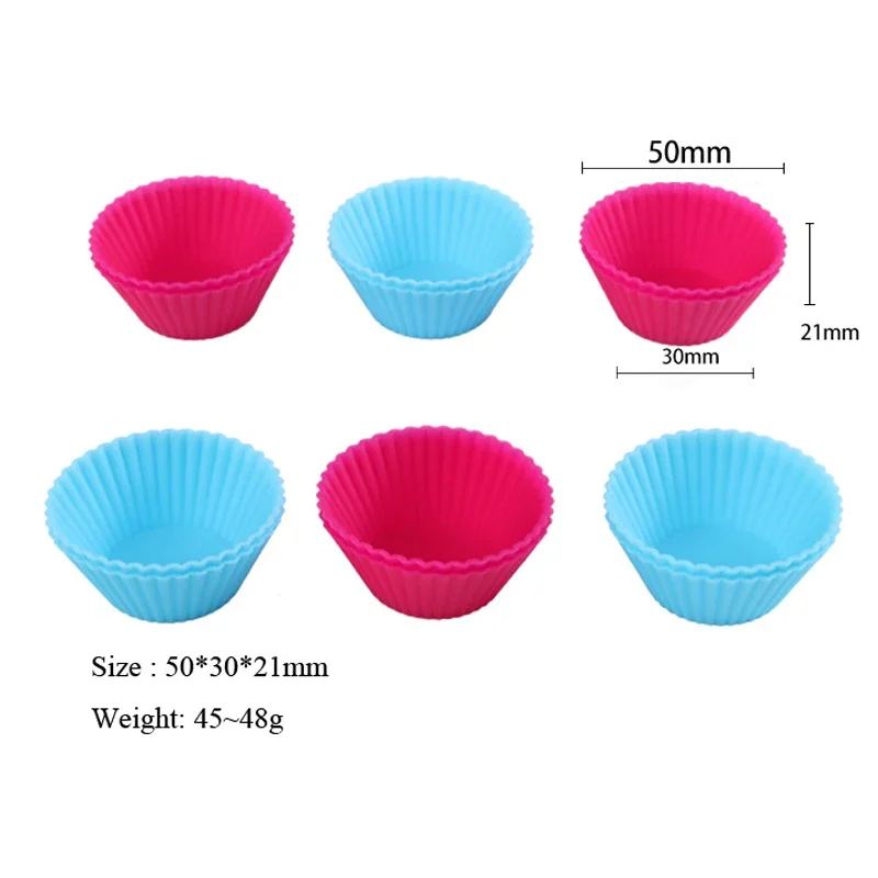 Set of 12 Pieces(1 Dozen) 3cm Mini Muffin Cup Round Silicone Cake Baking Molds Cupcake Pan