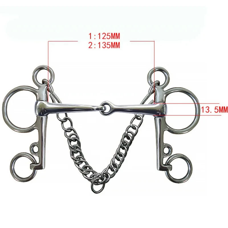 Professional Stainless Steel Horse Bit Durable Curb Hooks Chain Full Cheek Comfort Snaffle Bit Copper Rollers Horse Equipment