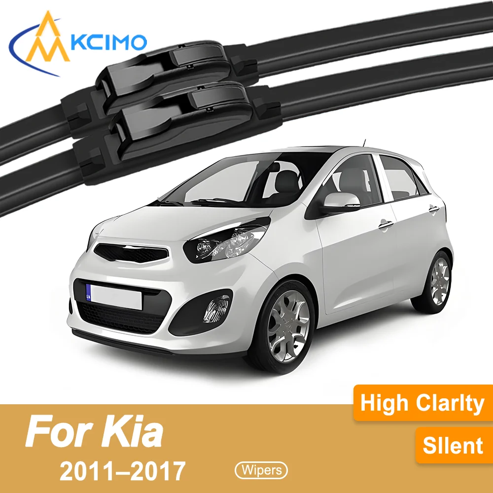 

Premium Rubber Durable Silent All-Weather Windshield Wiper Blades 2pcs for Kia Picanto TA 2011–2017 Front Wiper Blades Set