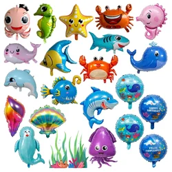 Large sea animals Foil Balloons shark fish Helium Baby Shower Birthday Party Wedding Decorations Ocean Theme Ballons