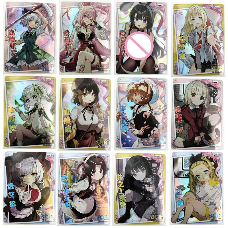 

Anime Goddess Story Sakurajima Mai Kinomoto Sakura Scr Card Game Collection Rare Cards Children's Toys Surprise Birthday Gifts