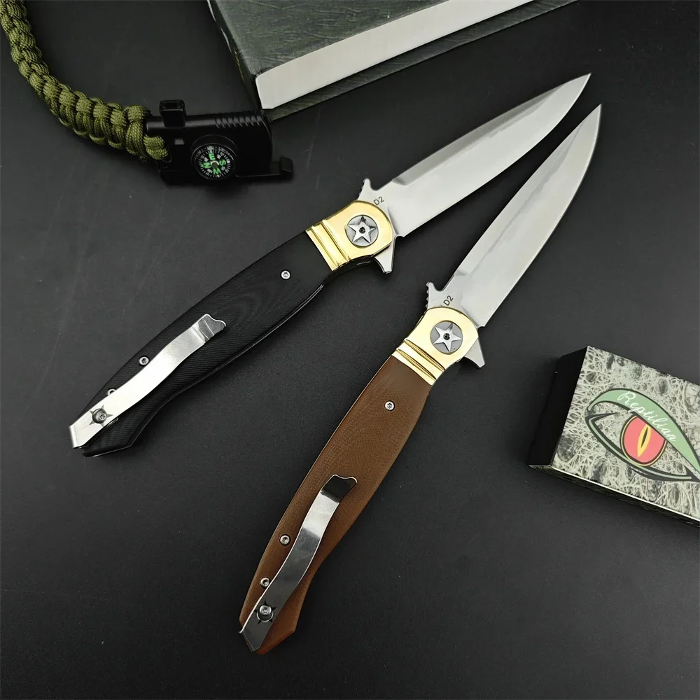 NEW Russian Reptilian Safety Pocket Folding Knife 440c Blade G10 Handles Outdoor Utility Camping Hunting EDC Tools