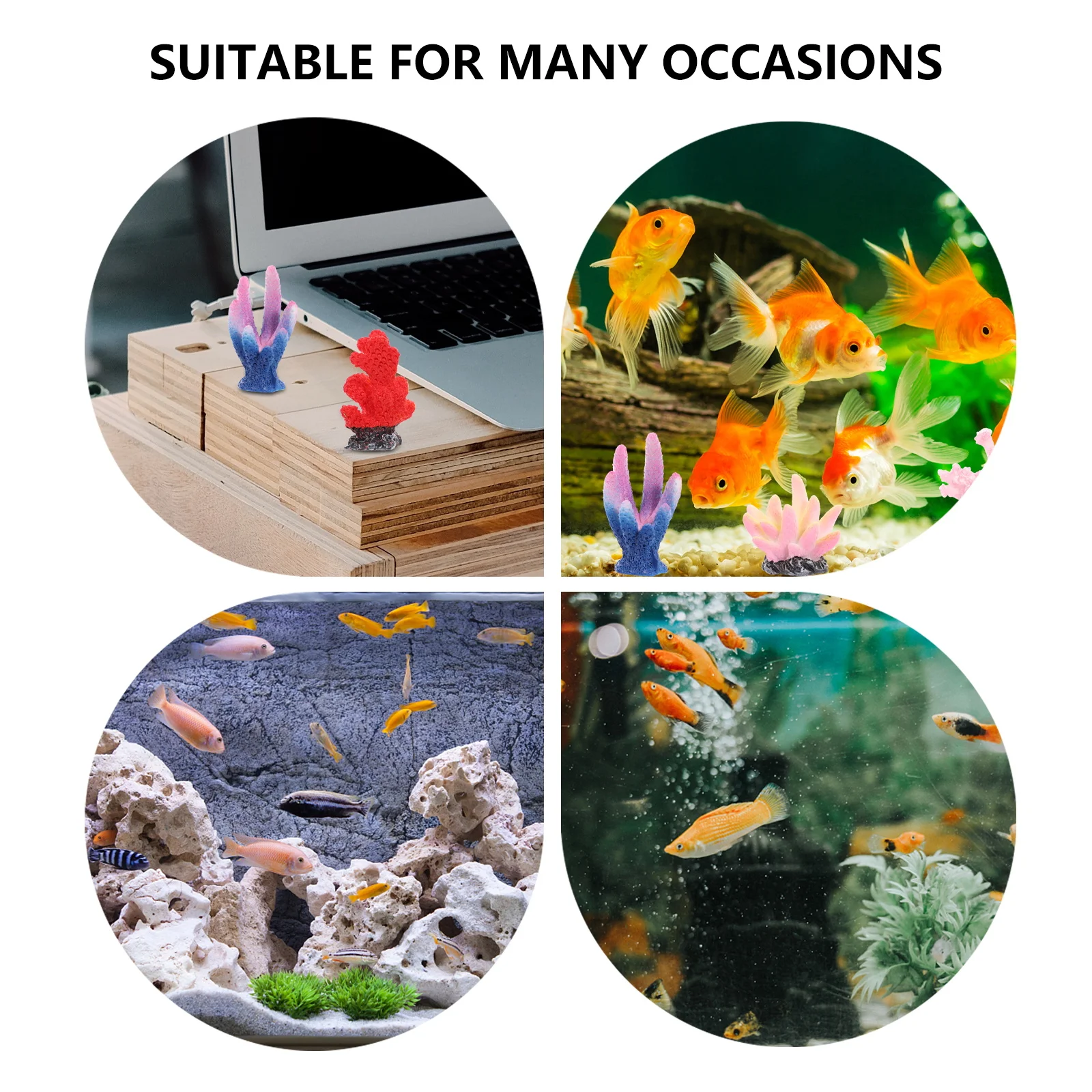 

5pcs Resin Simulated Tree Aquarium Coral Fish Tank Decoration Artificial Coral For Fresh Salt Water Natural Style Safe Durable