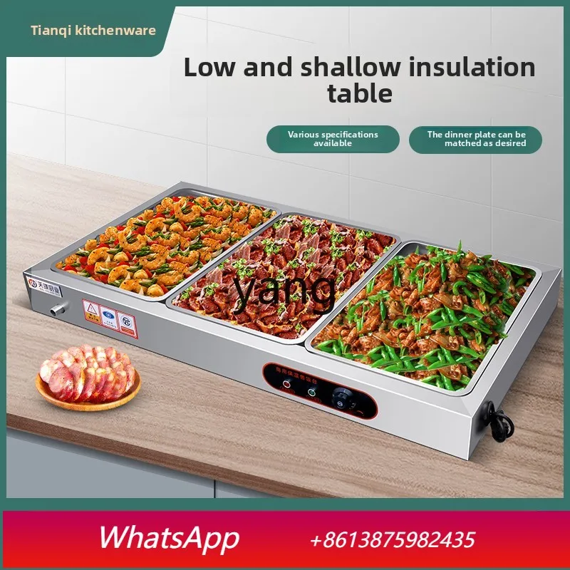 

cQ fast food insulation table commercial desktop heating stainless steel insulation small bowl vegetable table