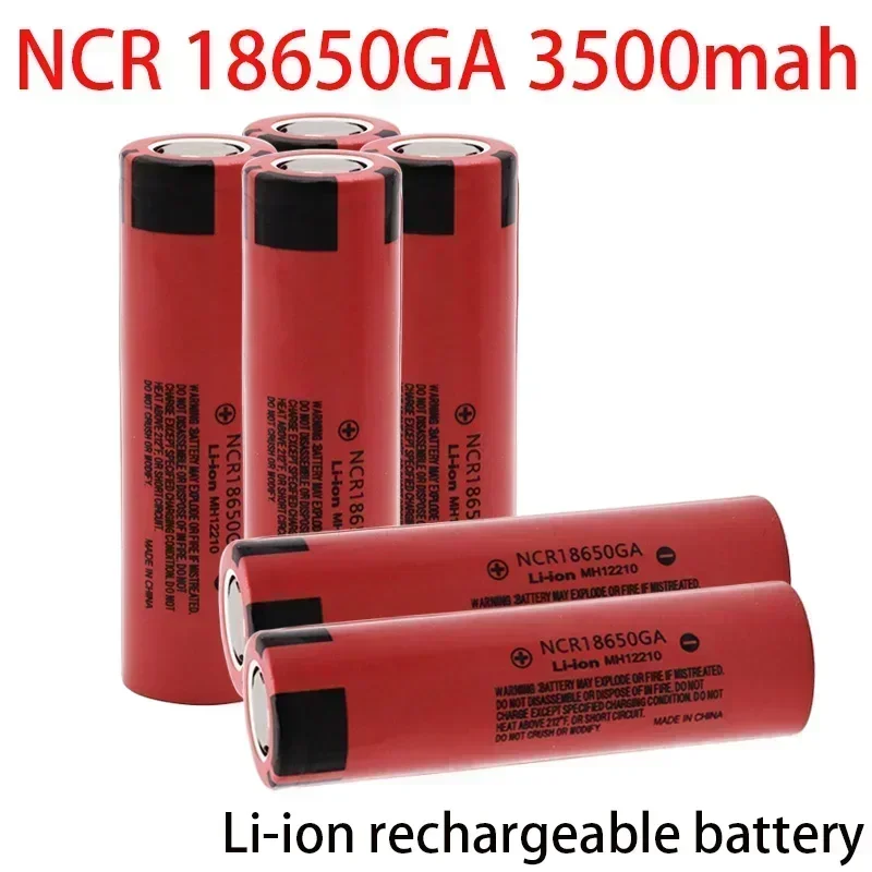 Free shipping18650 battery 2024 100% original NCR18650GA high discharge 3.7V 3500mAh rechargeable battery flashlight flat top