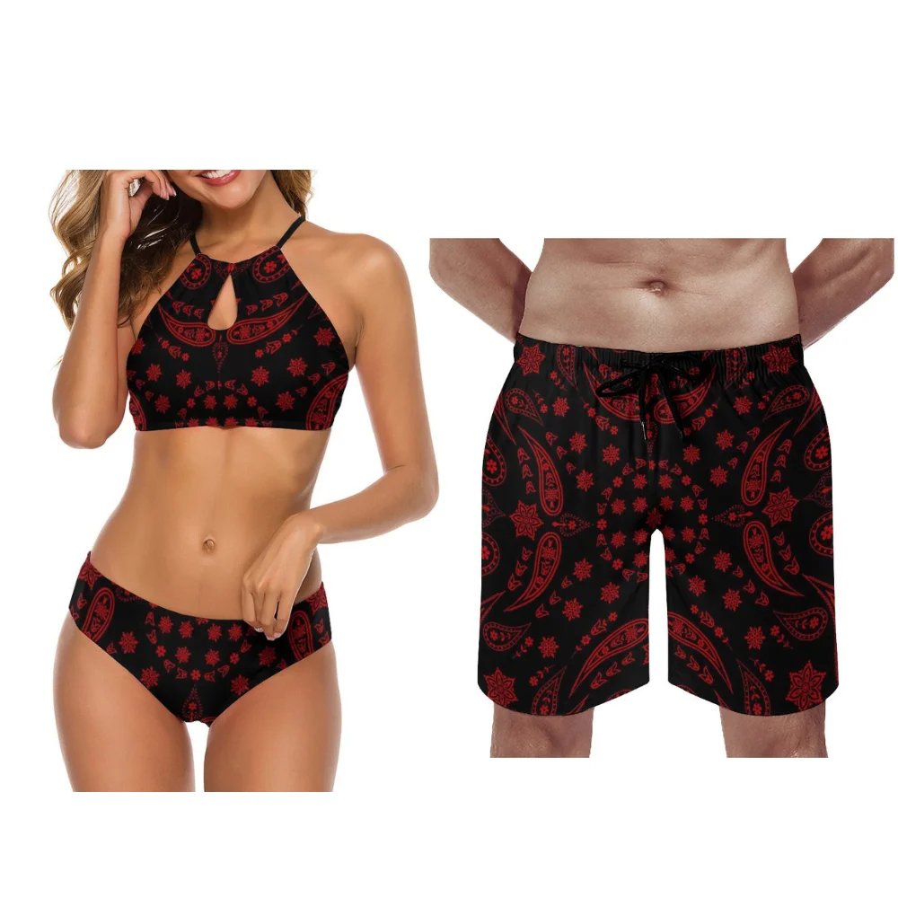 

Бандана Пляжные предложения Женская одежда Женские комплекты бикини и мужские пляжные брюки совершенно новый дизайн