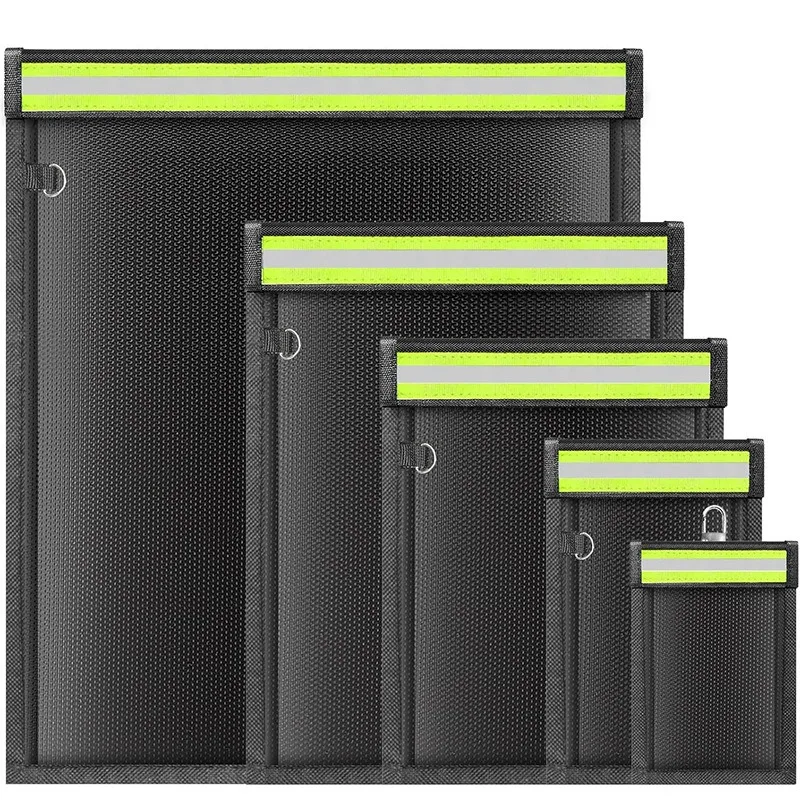 

Экранированная сумка для файлов сигнала Огнестойкая водонепроницаемая черная сумка для хранения файлов со светоотражающей полосой