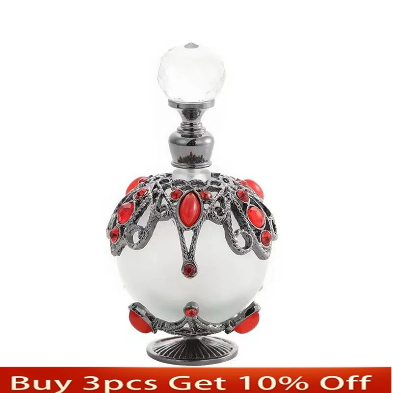 25ml Vintage Restoring Ancient Ways Hollow-out Rattan Flower Perfume Bottles Empty Refillable (Red)