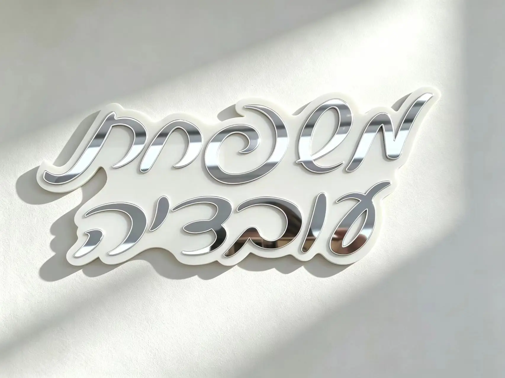Personalized Hebrew Custom Name Sign, 3D Acrylic Door Plaque