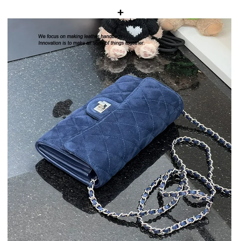 جلد طبيعي متجمد Argyle تويد نمط سلسلة حقيبة صغيرة تنوعا Crossbody محفظة نسائية للعملات المعدنية حقيبة محمولة العصرية لينة البوليستر لين