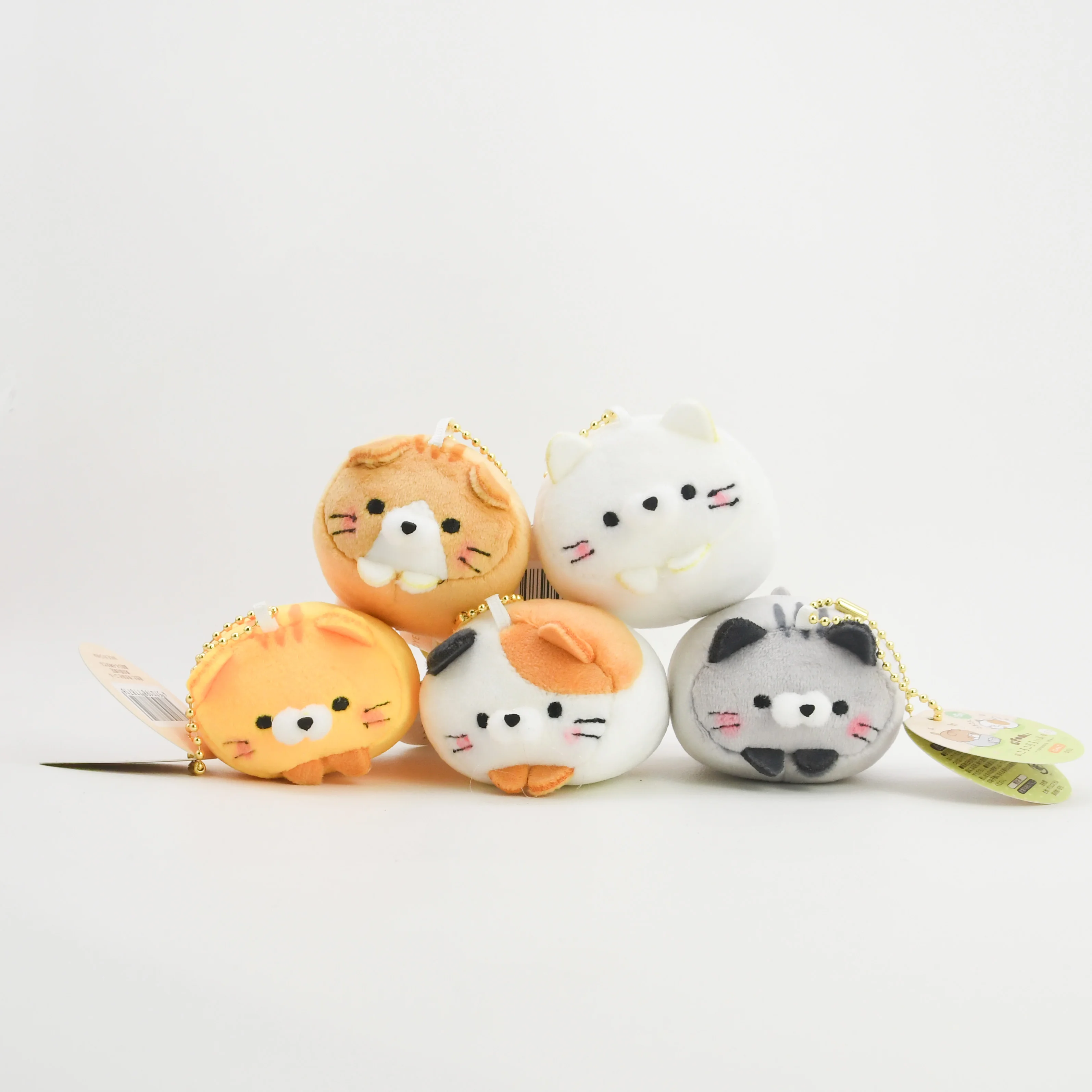 Yell World Plush toy Korokoro Life Plush Kitty Petite cute calico tabby cat neko round cylinder animal stuffed dolls BC pendant