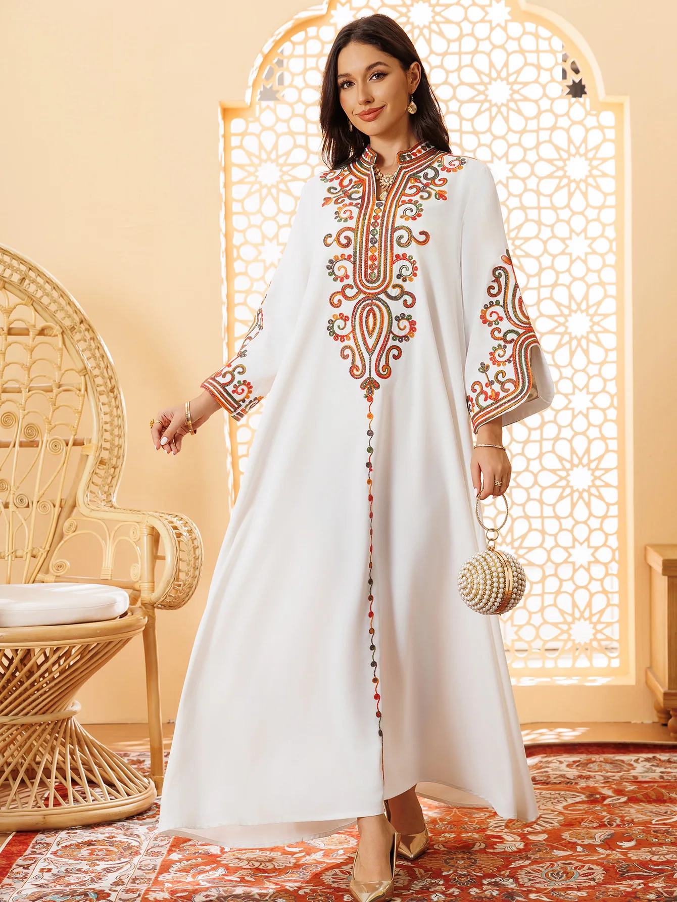 Eid Mubarak Djellaba Abaya Dubai Luxury Embroidery Muslim Dress for Women Arabic Robe Femme Musulmane Caftan Marocain Kaftan New