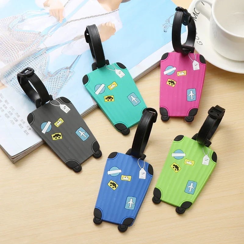 1PC Kwawi Suitcase Luggage Tags Airplane Travel Accessories Women Men Name ID Tags Address Holder Identifier Suitcase Label Tags