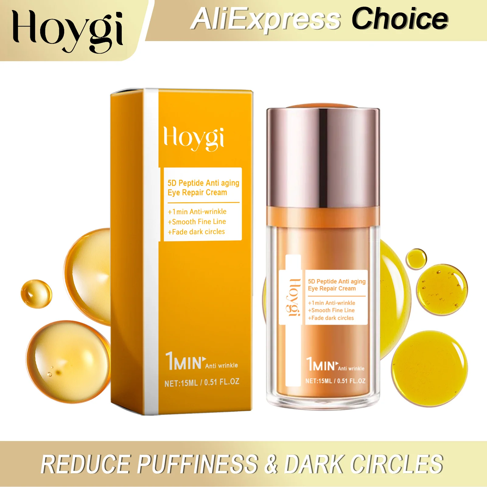 HOYGI HOYGI 5D Peptide Eye Cream Relieve Puffiness Reduce Dark Circles Firming Fade Fine Lines Nourishing Smoothing Eyes Skin Care - Aliexpress Deal