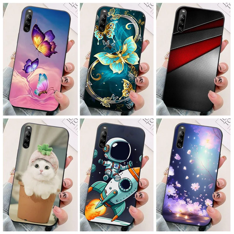 Capa para sony xperia l4 luxo astronauta silicone proteção capa traseira para sony xperia 1 xa1 xa2 plus funda capa xperial4 escudo