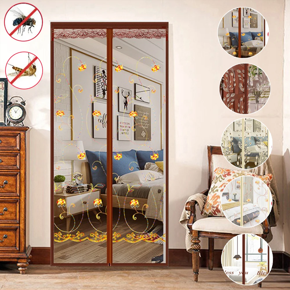 

Защита от насекомых, москитная сетка, магнитный дверной экран, москитные шторы, автоматическое закрытие, невидимая сетка для гостиной, Mosquitera Puerta