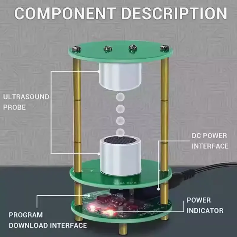 DIY Ultrasonic Levitation Standing Wave Controller Electronic Soldering Kit Science Project Levitation Device 12V