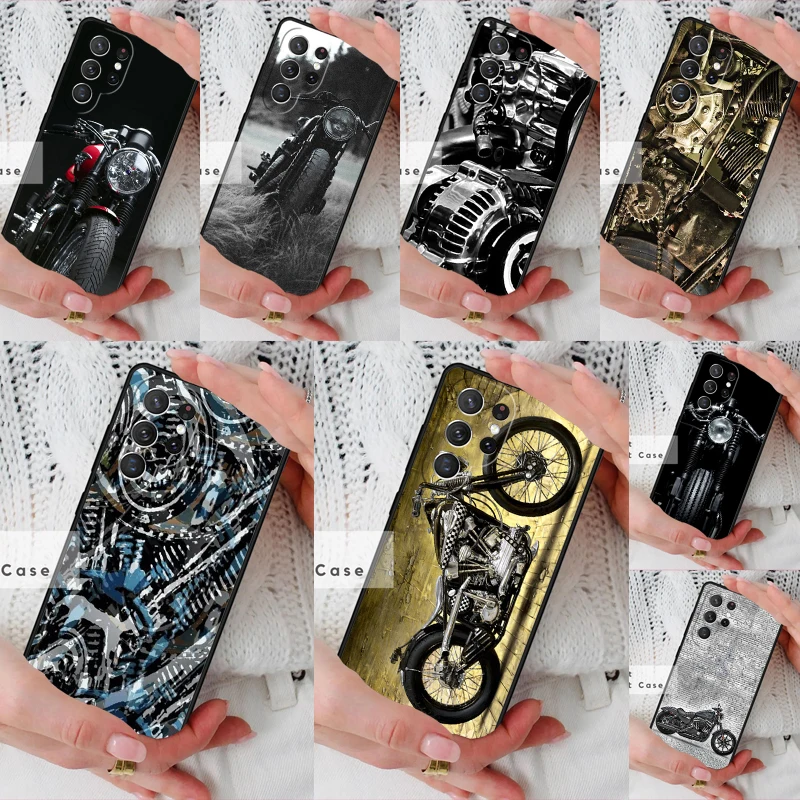 Motor Engine Motorcycle Phone Cover Case for Samsung Galaxy S26 Ultra S20 FE Note 10 S24 S23 S21 S25 Plus S22