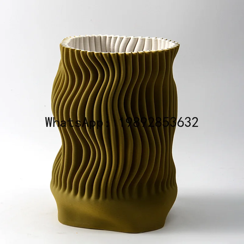 CZ Study Office Simple Ceramic Vase Ornament Italian Style Exquisite Ceramic Vase Minimalist Home Decor