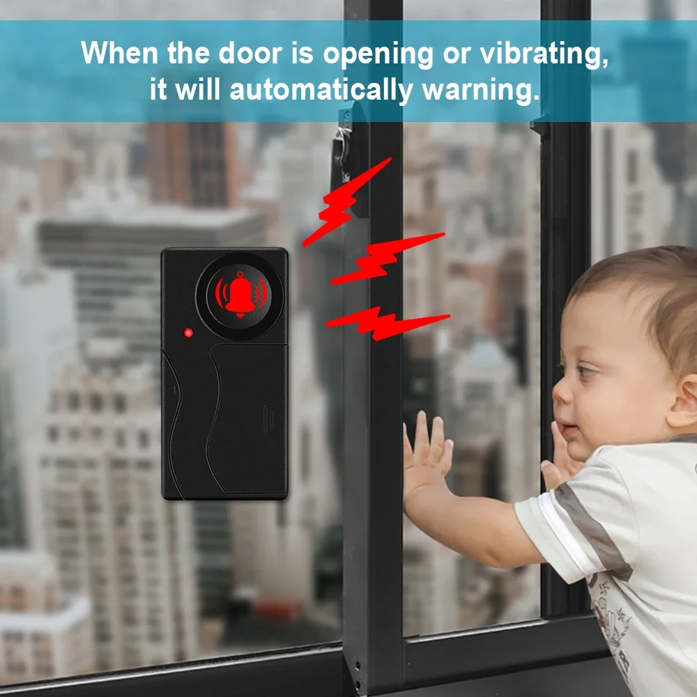 Awapow Wireless Vibration Bike Motorcycle Alarm Anti-Theft Door And Window Alarm 110dB Loud Remote Control Home Bicycle Security