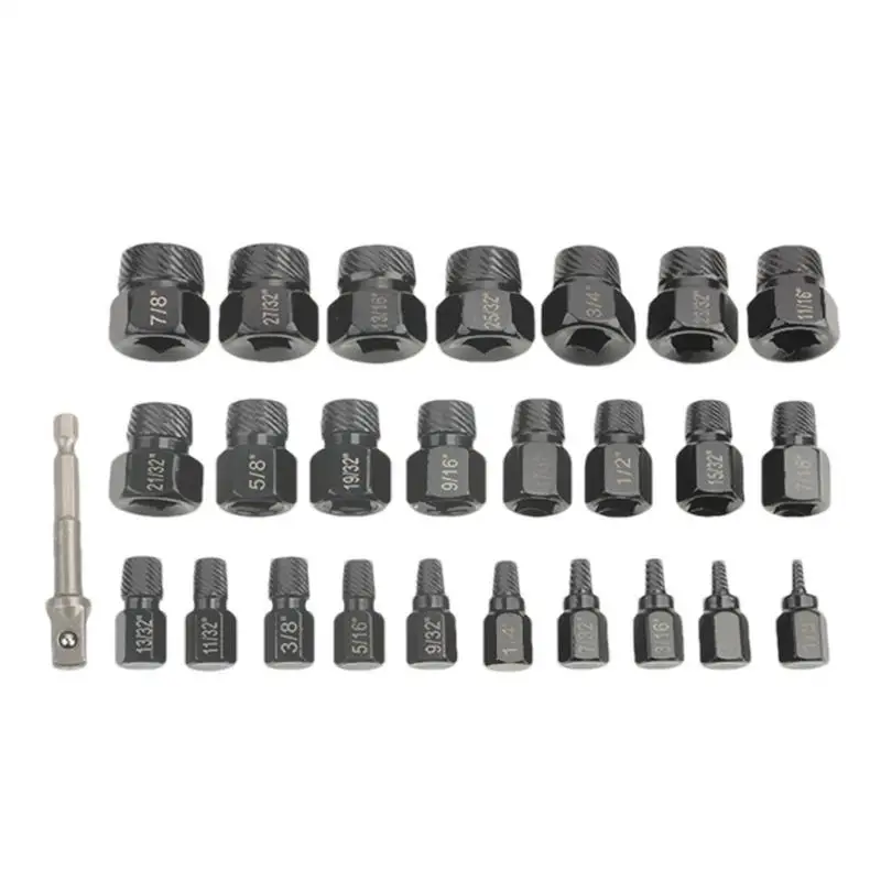 

Damaged Screw Extractor Carbon Steel Stripped Screw Remover Set Broken Bolt Stud Remover Woodworking Tools
