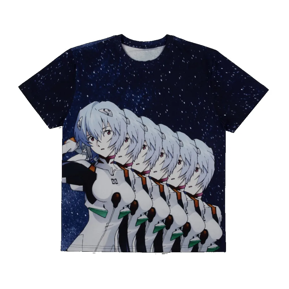 Evangelion Asuka Manga Style Casual 3D Print T-Shirt - Bandai Production Casual Anime Fan Role-Playing Clothing Top