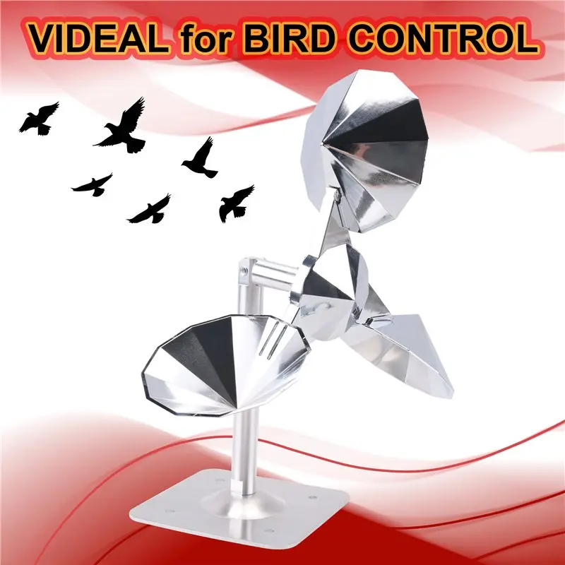 A96K-Reflective Bird Deterrent Pigeons, Wind-Powered Garden Decor Keep Birds Away/Sparrows/Woodpeckers