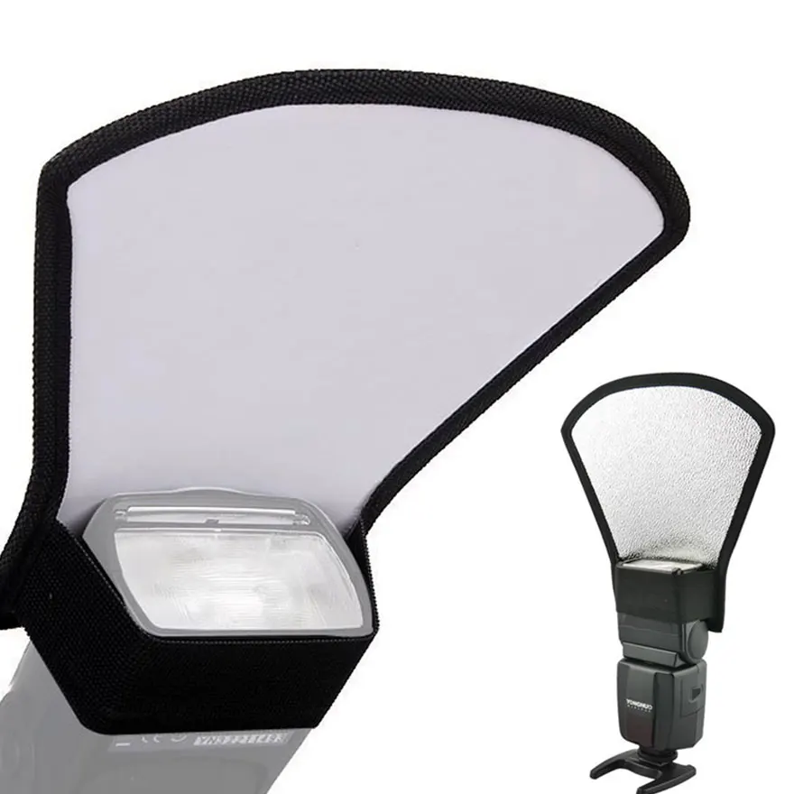 Silver White Flash Softbox Bounce Reflector Diffuser, Universal Studio Photo Accessory for Canon Nikon Cameras