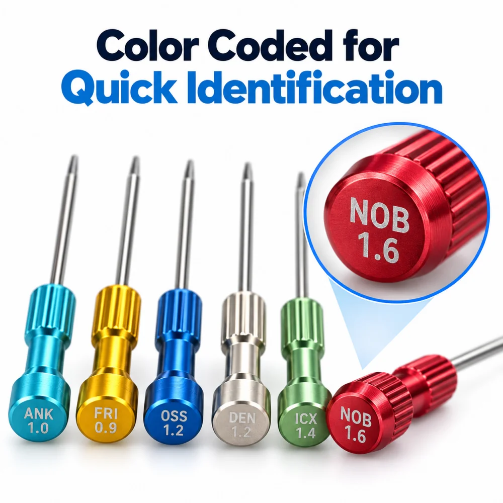 8/9PCS Dental Implant Screw Driver Dentistry Tool Kit Micro Screwdriver for Osstem, Tirten, Straumann, Nobel Biocare, ICX