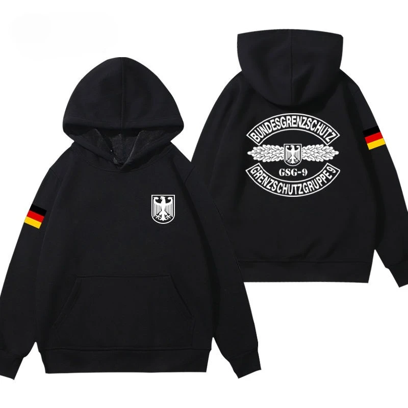 ألمانيا GSG9 مكافحة الإرهاب القوات الخاصة طباعة معطف بقلنسوة 9th الحرس الحرس لواء المشجعين العسكريين ملابس الرجال بلايز عادية