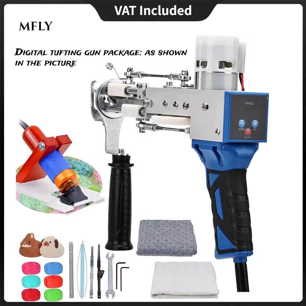 Pistola Alfombra Tufting Gun 2-in-1-Set mit Teppichschneider, elektrischer Teppich, Tapis, Stricken, Tufting, Weben, Beflockung, Teppichmaschine