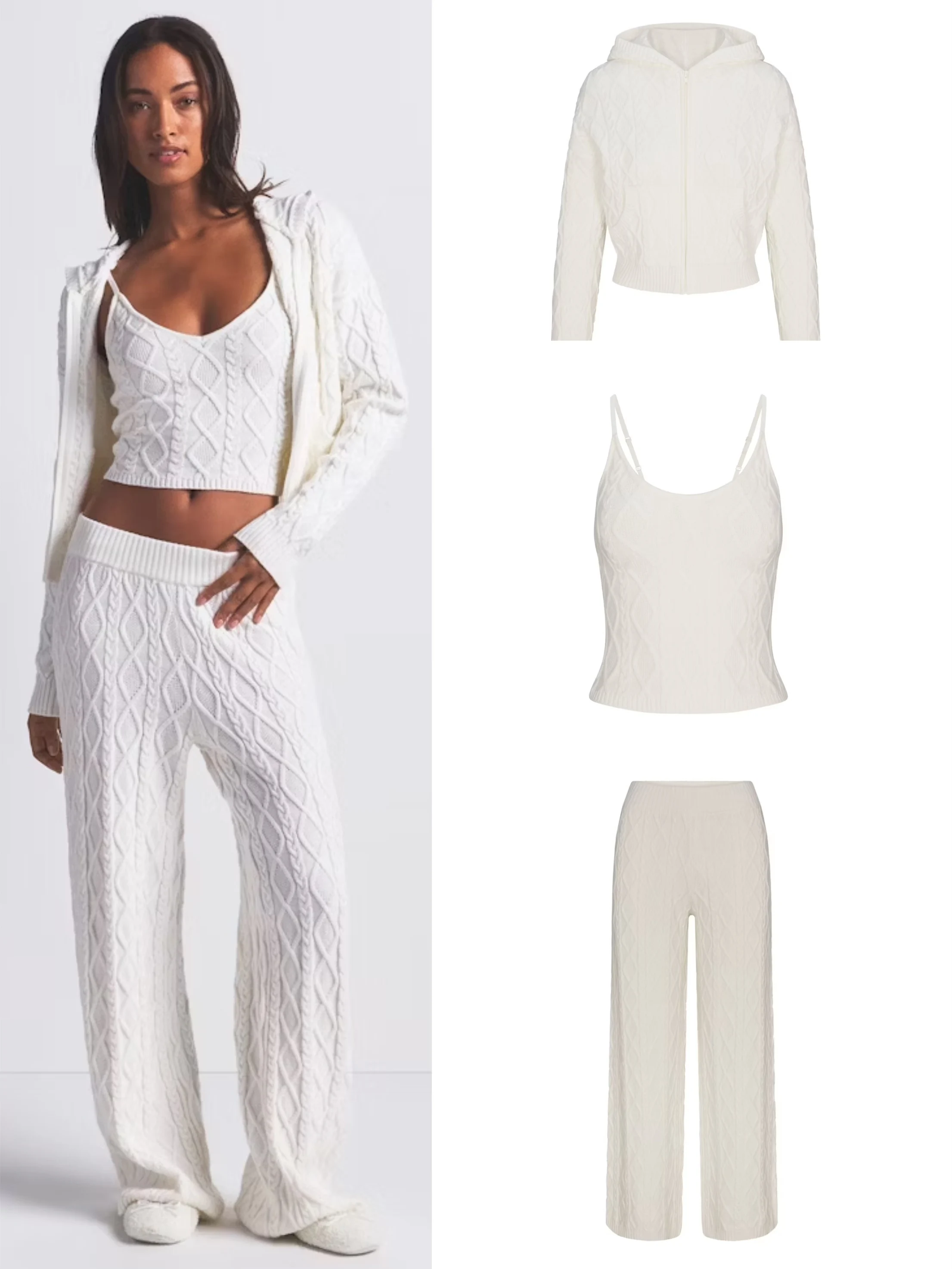 

Осенне-зимний вязаный комплект: свитер и топ, мягкий, удобный, повседневный, из крученой пряжи, для женщин