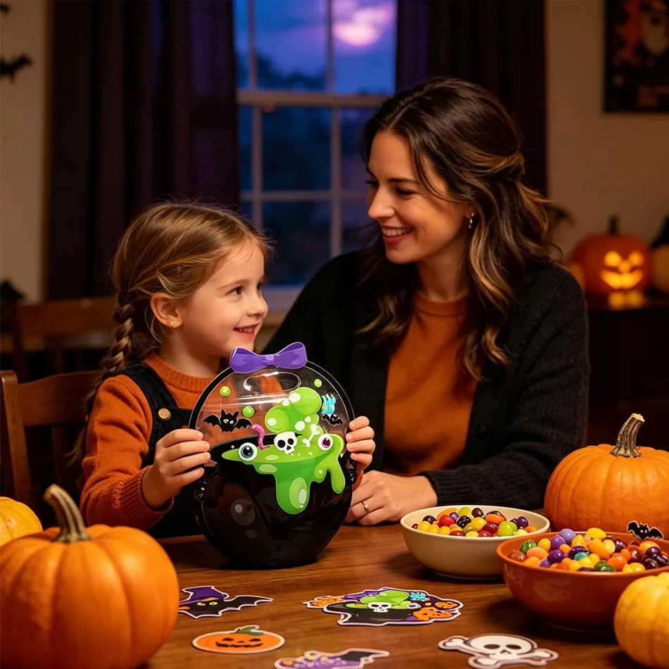 10–40 Stück Halloween-Leckerei-Beutel, transparente, selbstklebende Süßigkeitenbeutel, Plastik-Kekstüten für „Trick or Treat“, Halloween-Geschenkbeutel – Detail 4