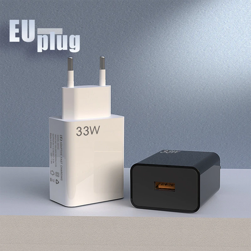 1PCS 33W USB GaN Phone Charger For IPhone For Huawei Xiaomi PD USB-A Fast Charging Power Adapter Smart Phone Tablet Trip