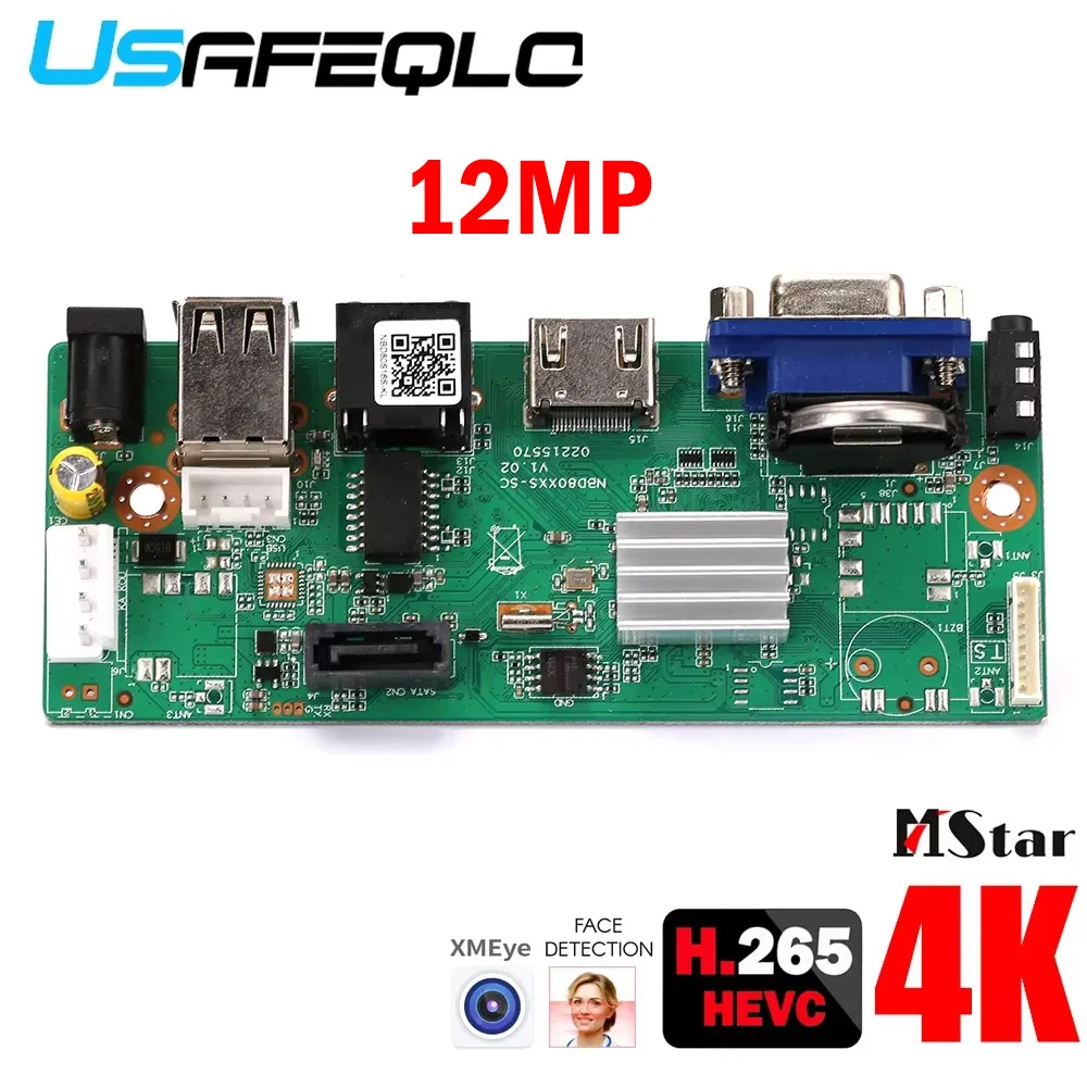 H265/H264 16CH*12MP 5MP NVR Network Digital Video Recorder 1 SATA Cable Motion Detection P2P CMS XMEYE Security