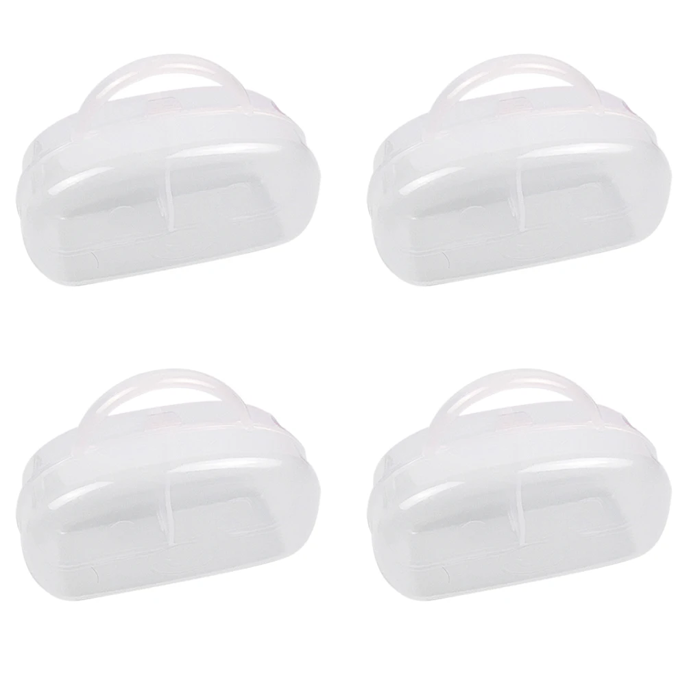 

4pcs Pacifier Storage Box Transparent PP Container Cover Fits Most Pacifiers Stroller Diaper Bag House Teether