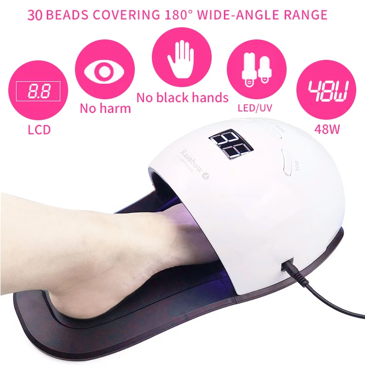 48W High Power Nail dryer 30pcs led beads UV lamp Gel Polish uv led nail lamp For Toes and Finger