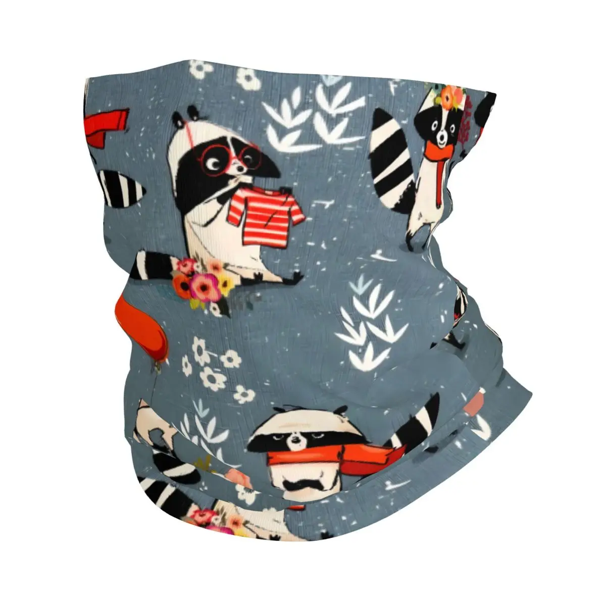 Raccoon Blue Thin Wrap Scarf Bandana Animal Neck Gaiter Face Cover Headband