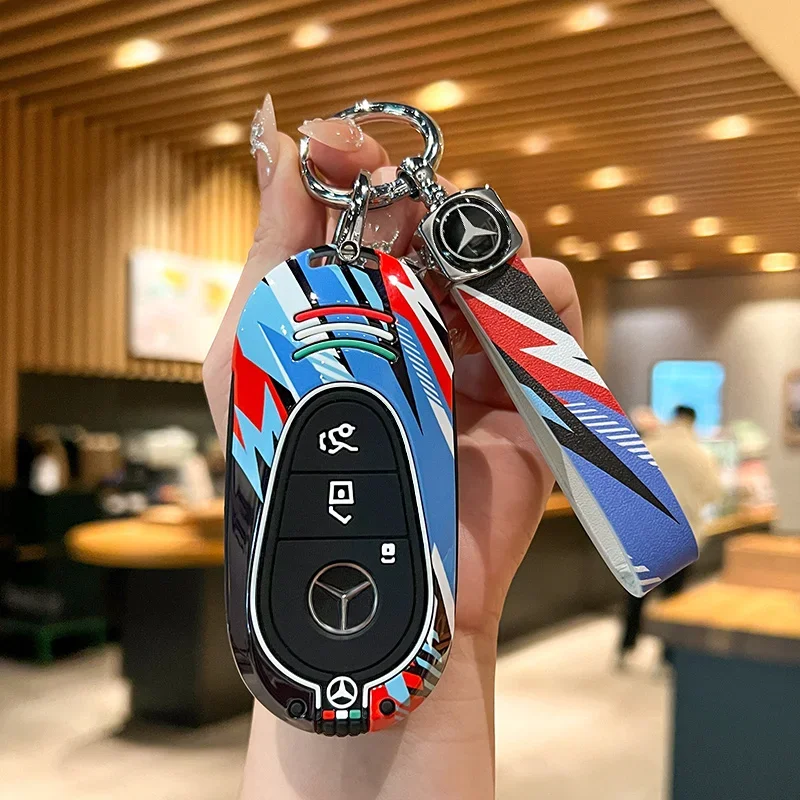 New Car Remote Key Case Full Cover Shell Holder For Mercedes Benz C E S Class GLC W206 W223 W214 E300 C260 C300 S450 S500 S400