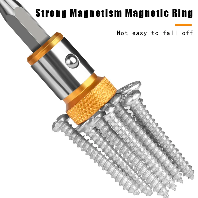 Anello magnetico universale per punta da trapano anticorrosione con gambo da 6.35mm in metallo anticorrosione forte magnete magnetizzatore anello potente