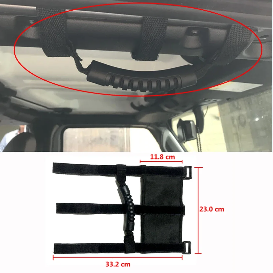 2pcs Roll Bar Grab Handle Handles  Black/Red for Jeep Wrangler TJ JK JL BJ40 BJ212