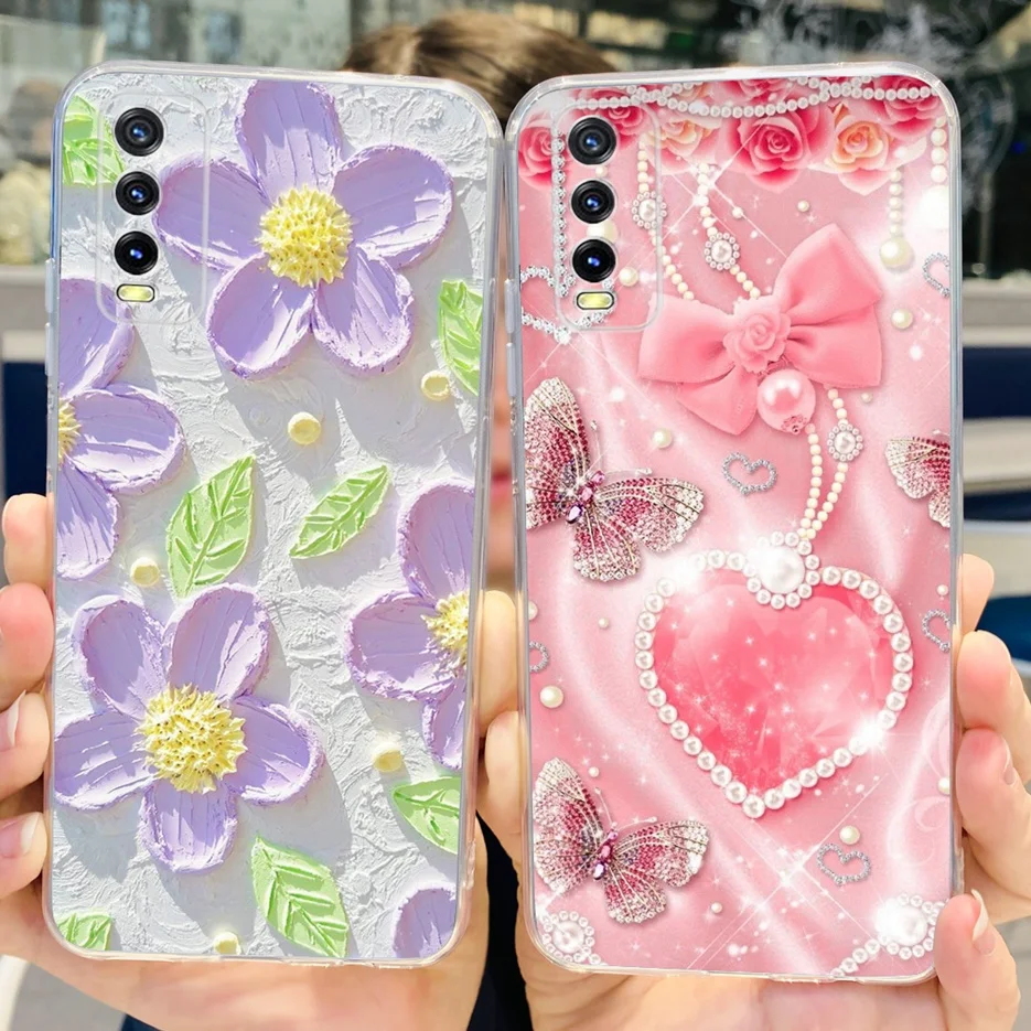 For Vivo Y20 Y20i Y20s Y20t Case Stylish Painted Cover Soft Silicone Case For Vivo Y12s Y11s Y12a Y20s Y 20 i VivoY20 Back Cover