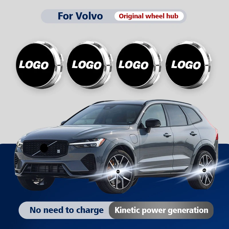 

Для Volvo XC60 XC90 S60 V40 V50 XC40 V70 Ступичный светильник Автомобильные колпаки для колес Световой центральный колпачок освещения Плавающее освещение Светодиодное авто