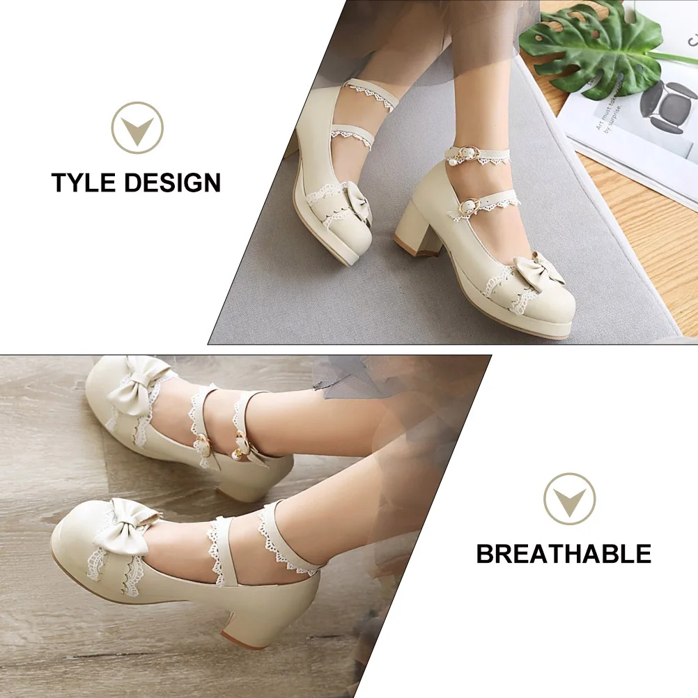 รองเท้าส้นเตี้ยแบบผูกโบว์ หัวกลม สำหรับผู้หญิง สไตล์โลลิต้า ลำลอง นักเรียน ปากตื้น สวมใส่สบาย ส้นหนา