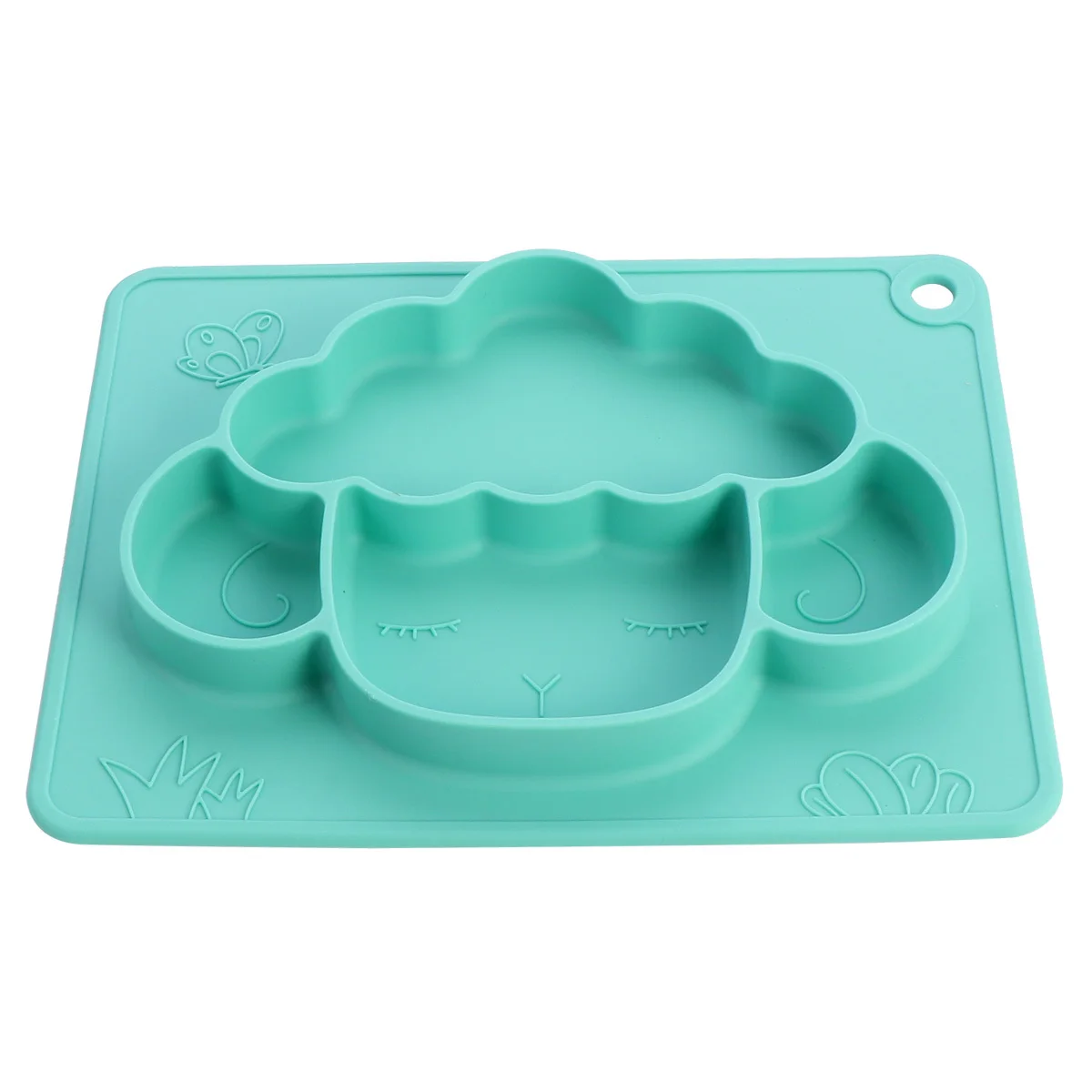 

1 pc Anti-Slip Suction Silicone Toddler Plate Food Grade Heat Resistant Kids Dishes Microwave Refrigerator Safe -20 To 200°C
