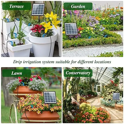 Solar Irrigation System Drip Irrigation Kit Automatic Watering for The Balcony The Greenhouse Garden Watering System