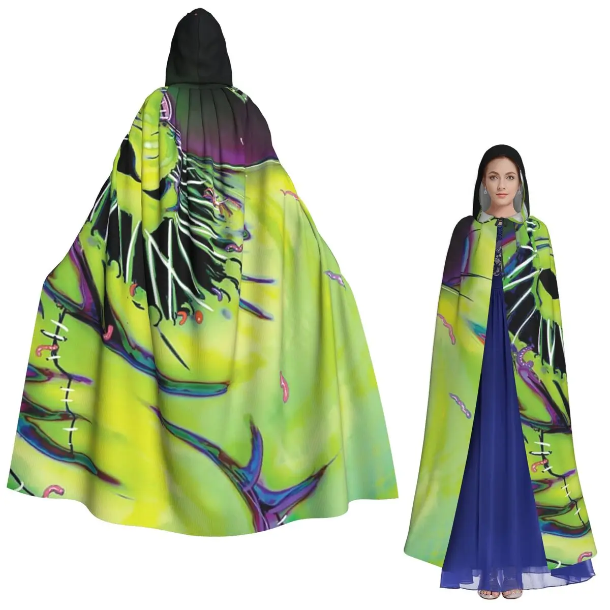 

Oogie Boogie Long Hooded Cloak Witch Medieval Costume Cosplay Cape HalloweenParty Adult Unisex