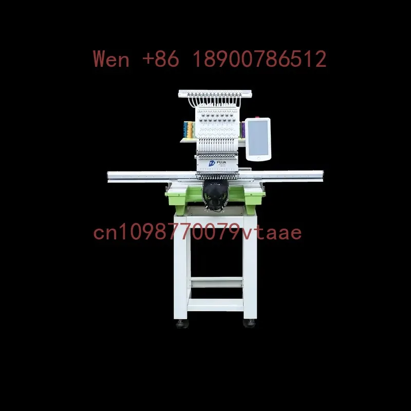 FUJA 350*1200 Big Area Flat Embroidery Machine 1 Head 12 15 Needles Hat T Shirt Commercial Embroidery Machine One Head
