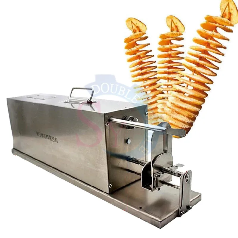 2021 New Type Manual Automatic Stretching Twisted Potato Tower Machine Hand Rotary Tornado Cyclone Potato Cutting Equipment